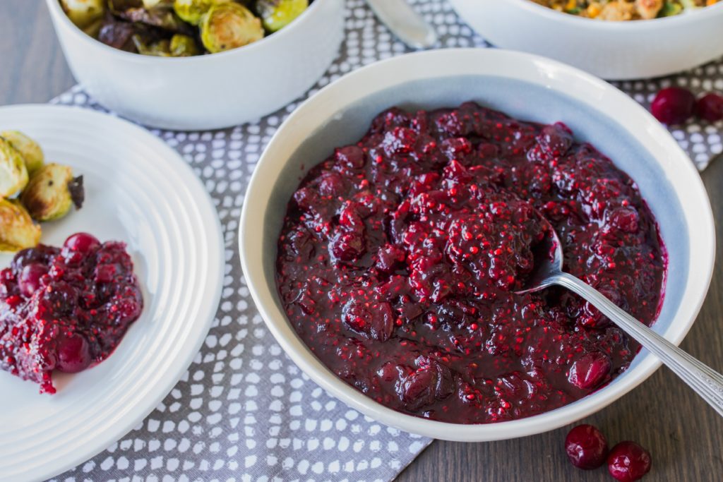 cran-raspberry chutney with orange and ginger
