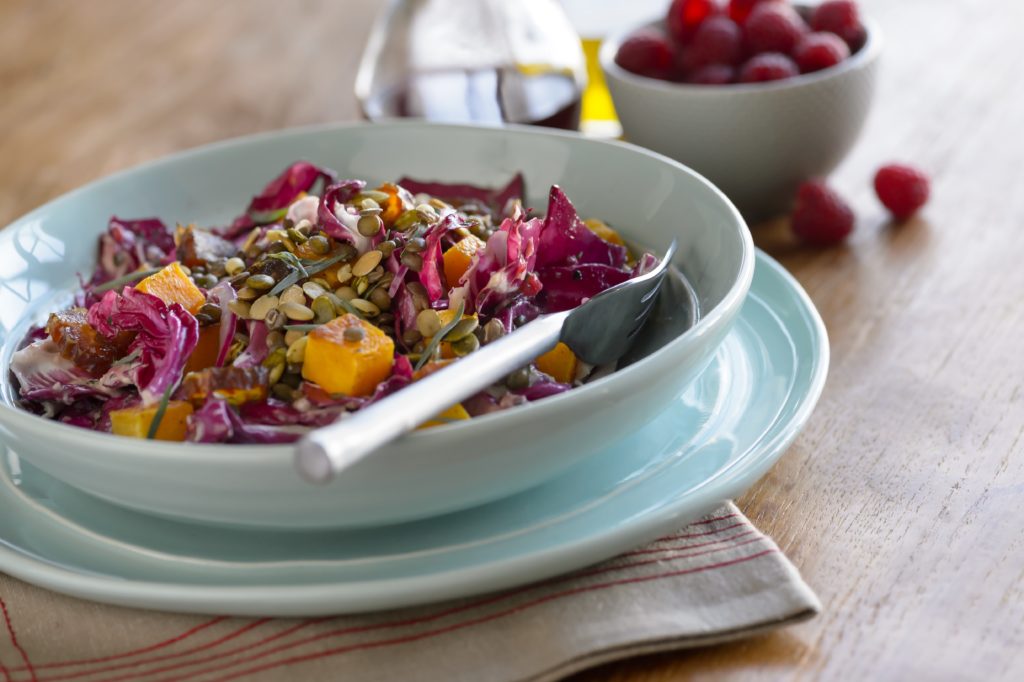 radicchio salad with Raspberry and tarragon dressing