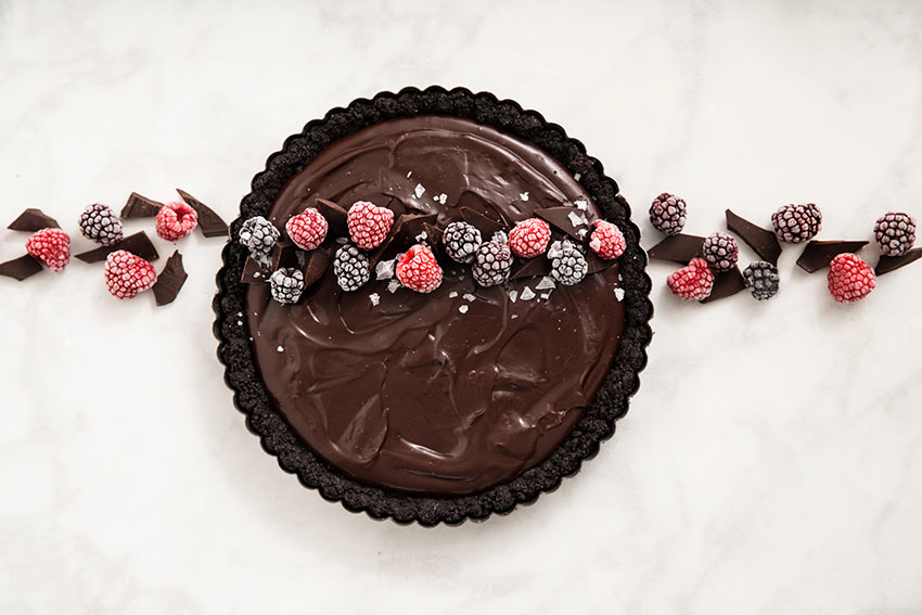 oregon berries blackberry raspberry chocolate ganache tart